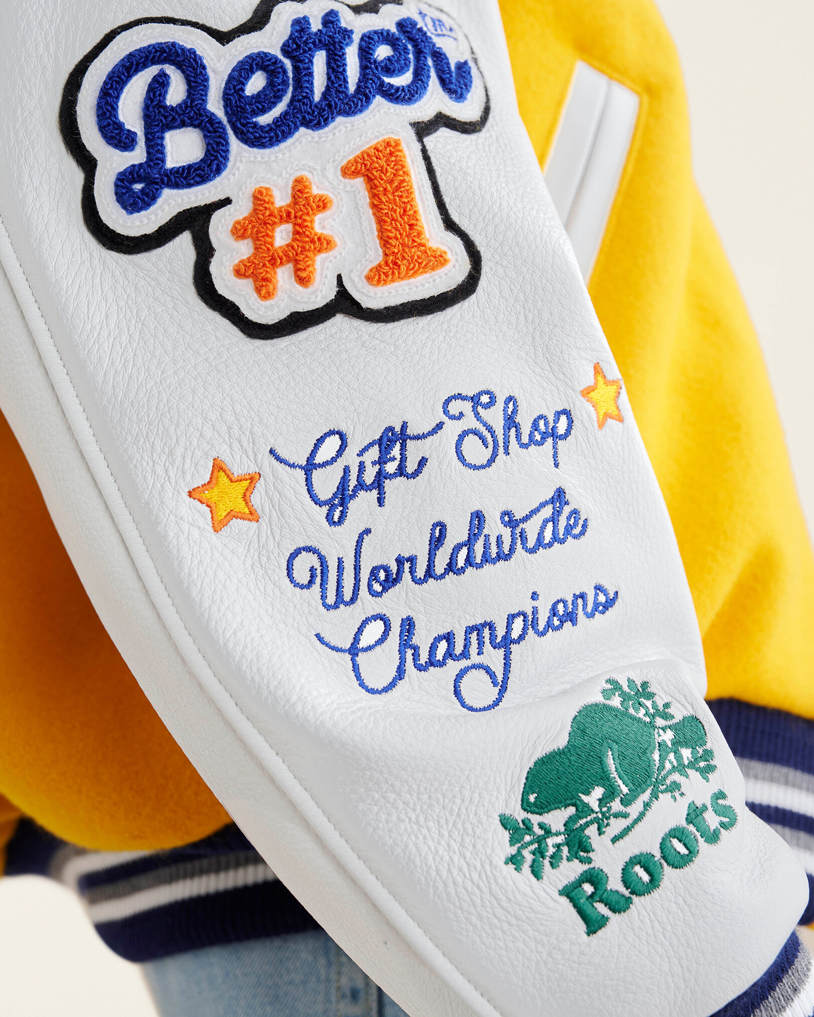 Roots X Better Gift Shop™ Buddy Varsity Jacket Gender Free Roots X Better Gift Shop™ Buddy Varsity Jacket Gender Free