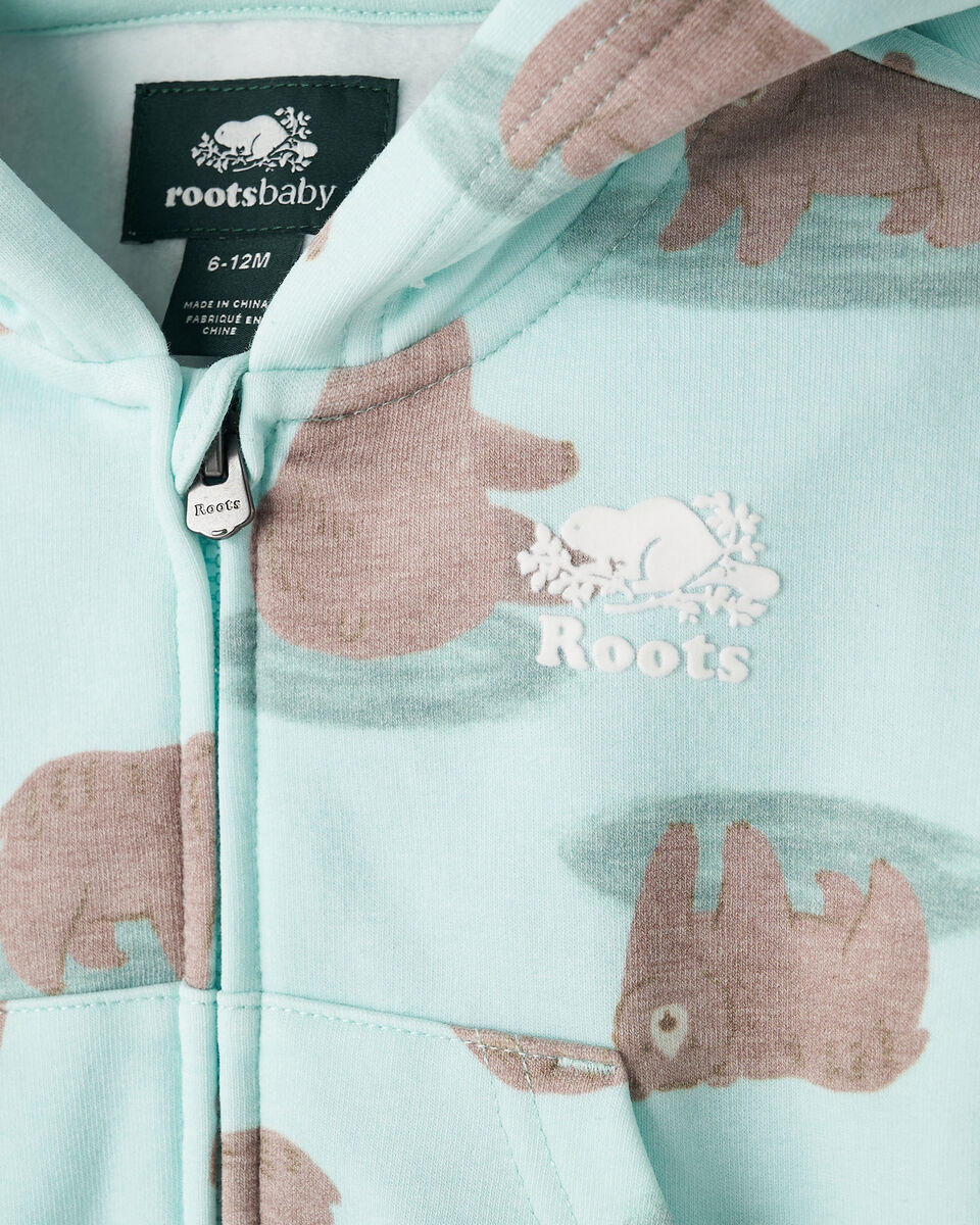 Chandail ourson douillet &agrave; capuchon et glissi&egrave;re pour b&eacute;b&eacute;s