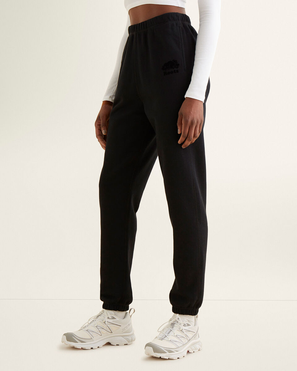 Pantalon en molleton de coton bio à taille haute Cooper