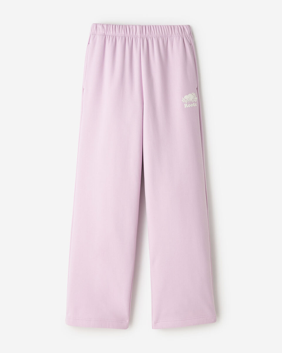 Pantalon molletonn&eacute; en coton biologique &agrave; jambe large Cooper 