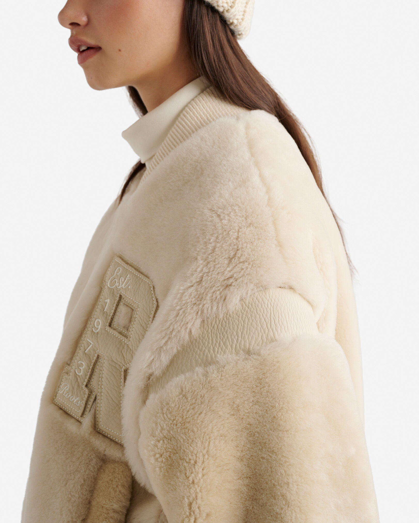 Shearling Fur Out Varsity Jacket