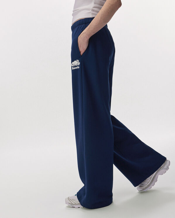 Pantalon &agrave; jambe large en molleton de coton bio Cooper