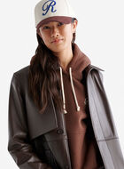 Womens Leather Trench Lake