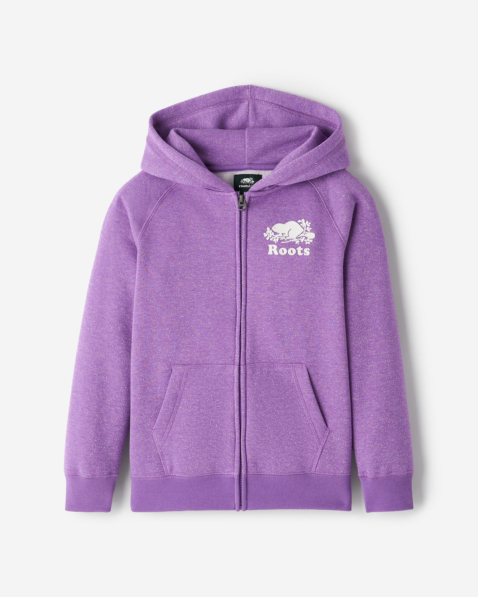 Kids Original Sparkle Zip Hoodie Sweatshirts and Hoodies Roots