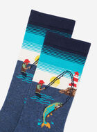 Adult Beaver Canoe Print Sock