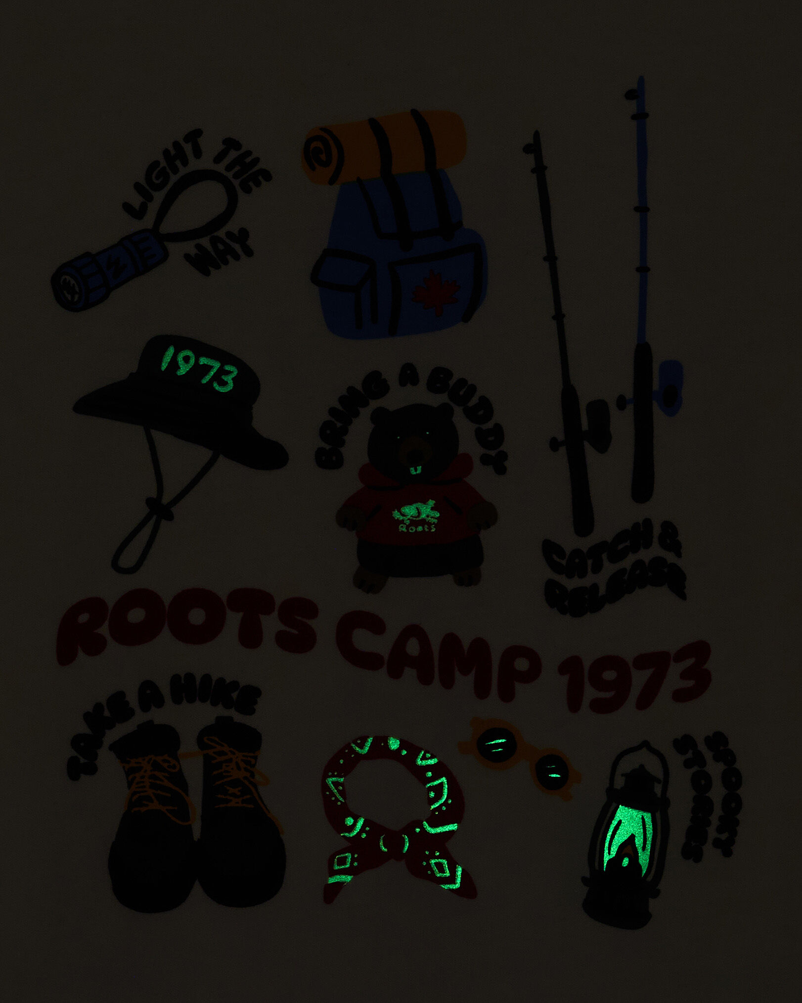 T-shirt Camp phosphorescent pour tout-petit