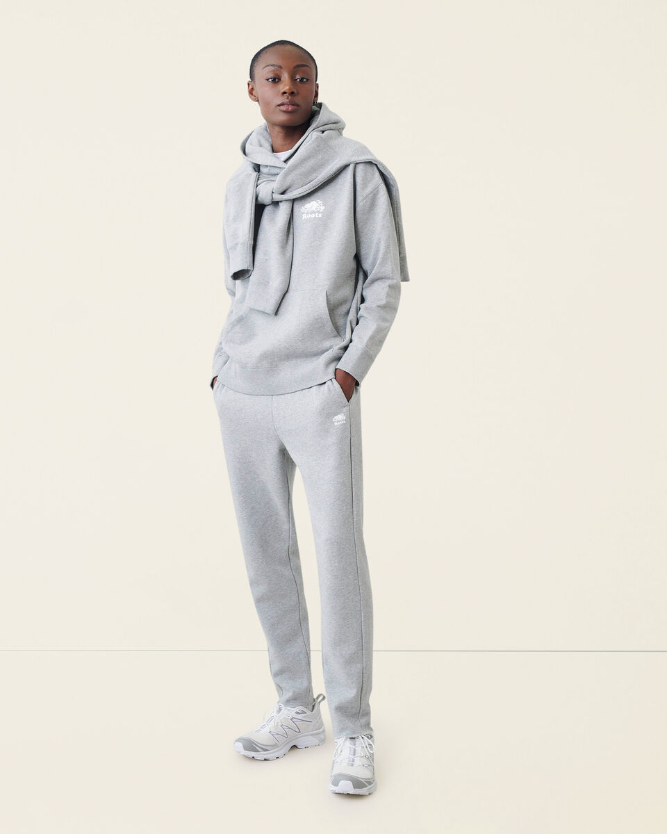 Pantalon ajusté à taille haute en molleton de coton bio Cooper