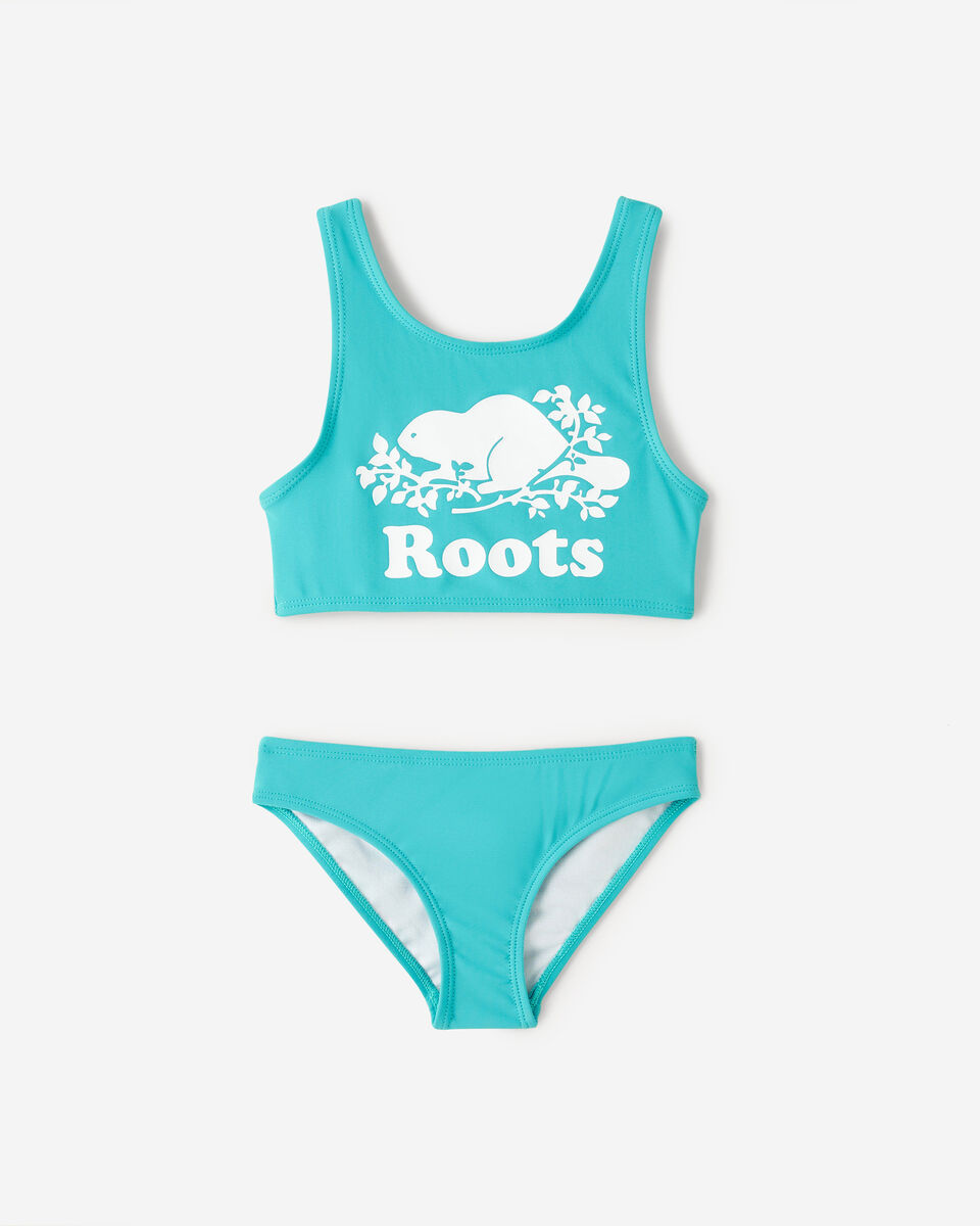 Roots Toddler Girls Cooper Two Piece Swimsuit. 1