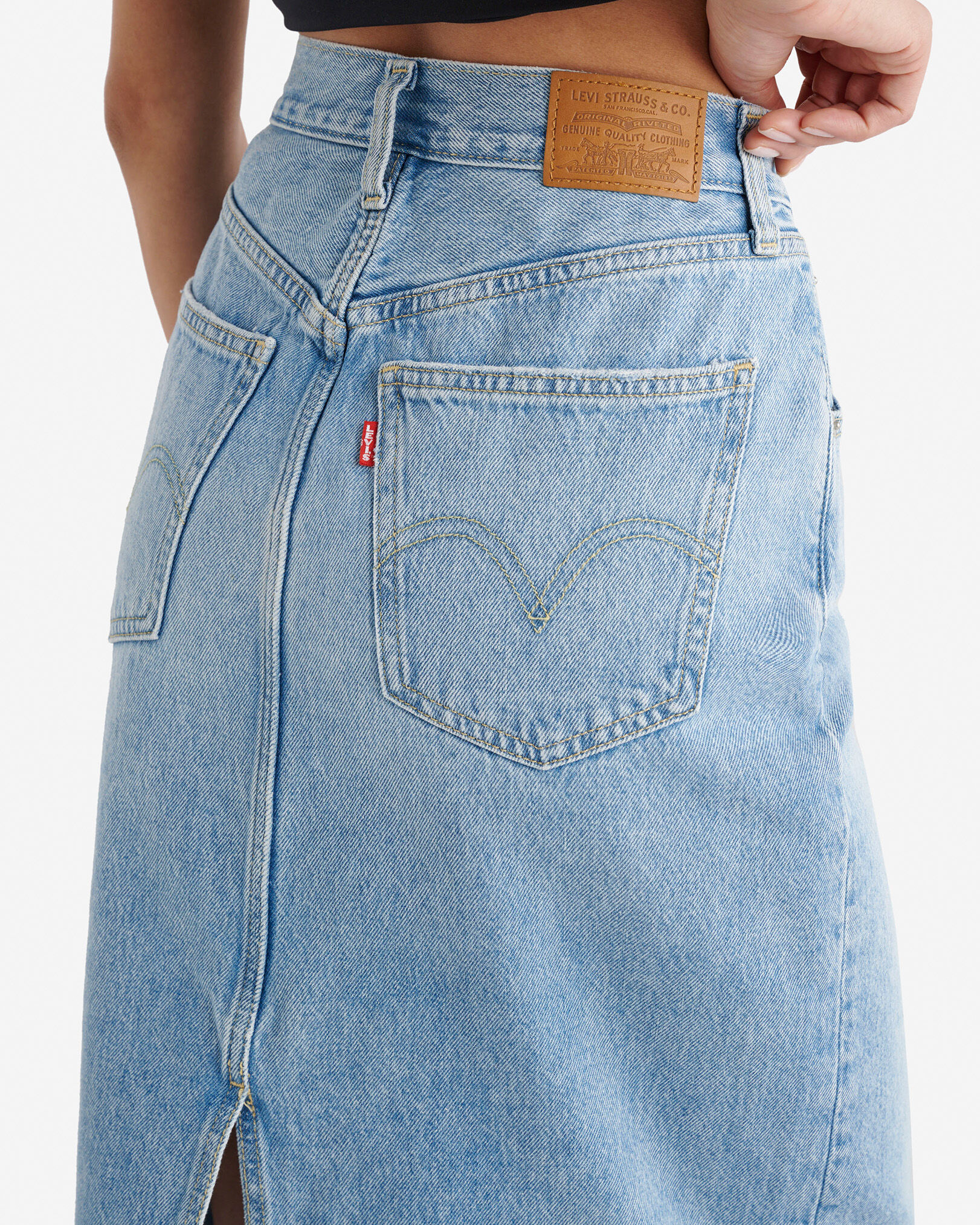 Levi's High Rise Back Slit Womens Skirt