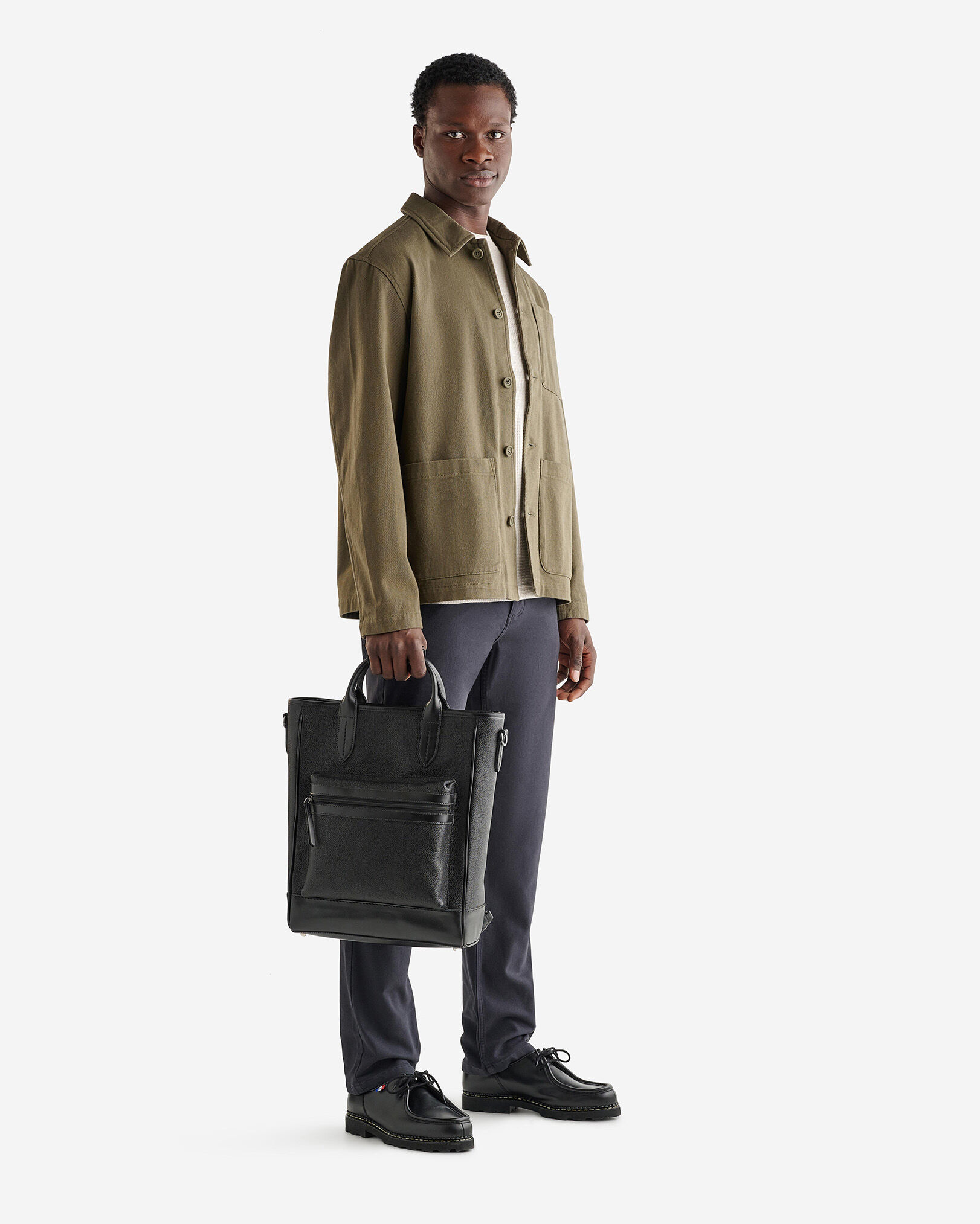 Black leather convertible backpack clearance