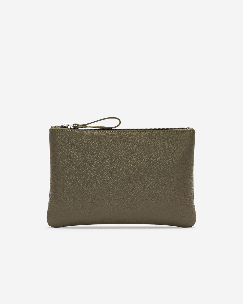 Grande pochette à glissière en cuir Cervino