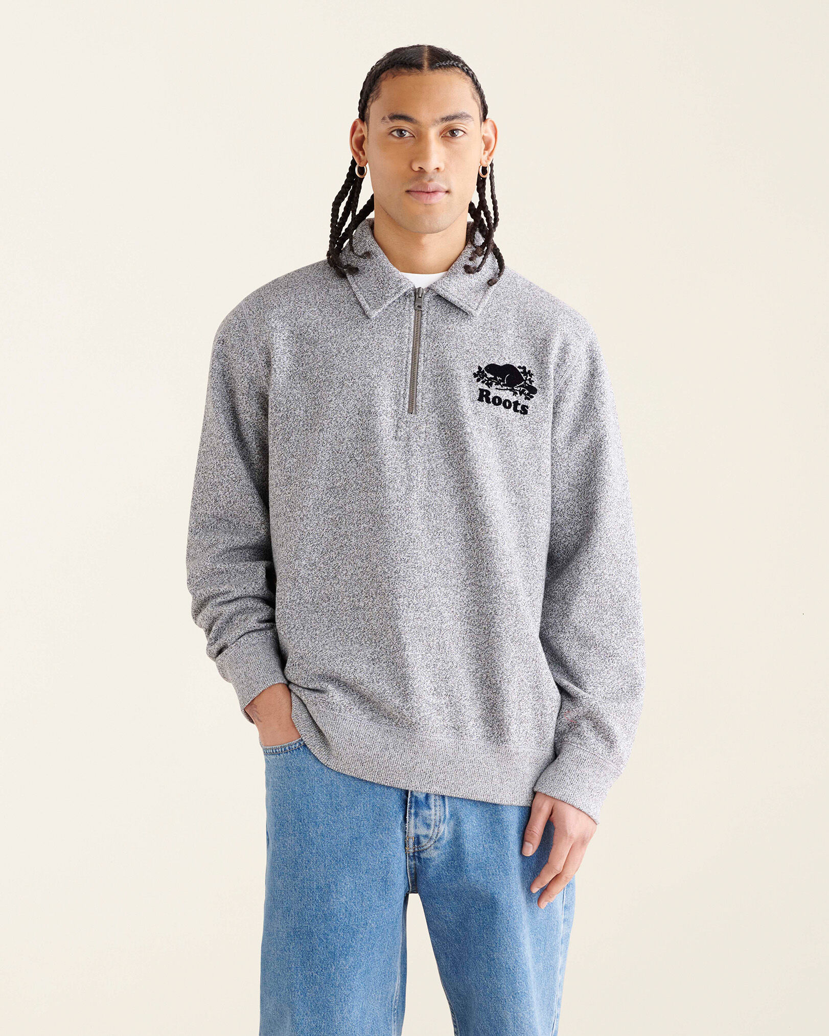 Roots half zip pullover top
