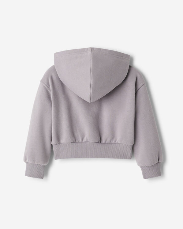 Toddler Girls Summer Cloud Cropped Bubble Full Zip Hoodie