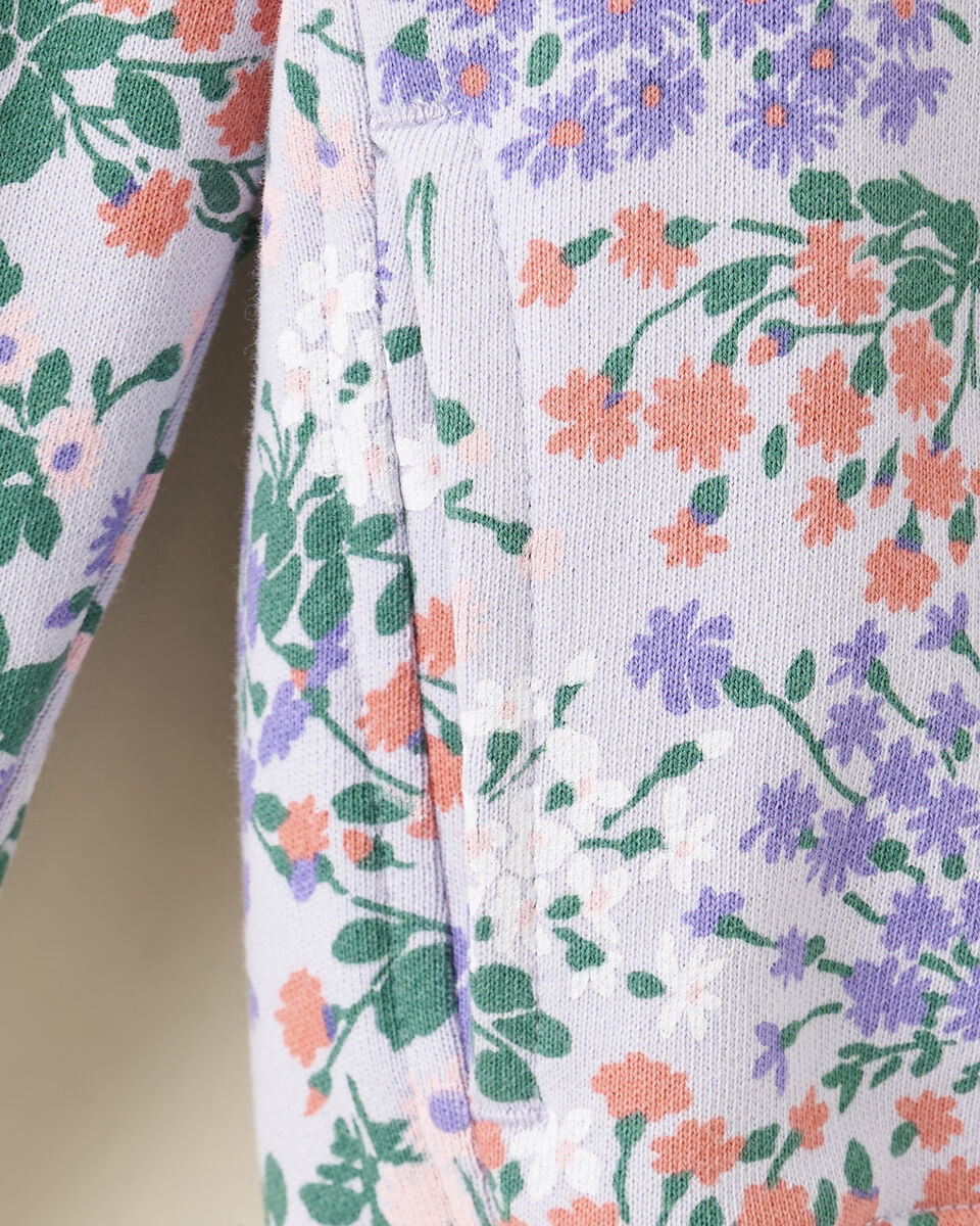 Chandail à capuchon et glissière motif floral pour tout-petits