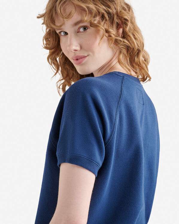 Chandail à col à glissière et manches courtes en coton bio Cooper