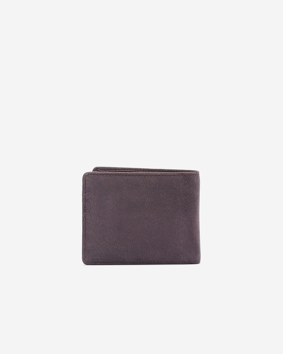 Portefeuille mince à rabat latéral en cuir Tribe