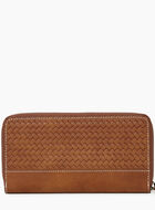 Zip Around Clutch Woven