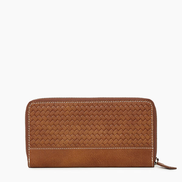 Zip Around Clutch Woven