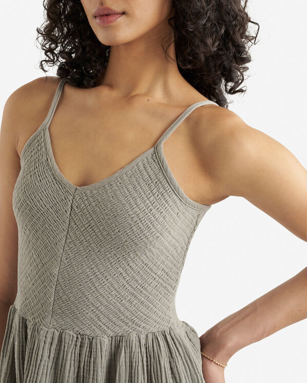 Robe nid-d&rsquo;abeilles en gaze de coton Isla