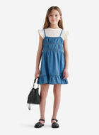 Girls Chambray Tiered Dress