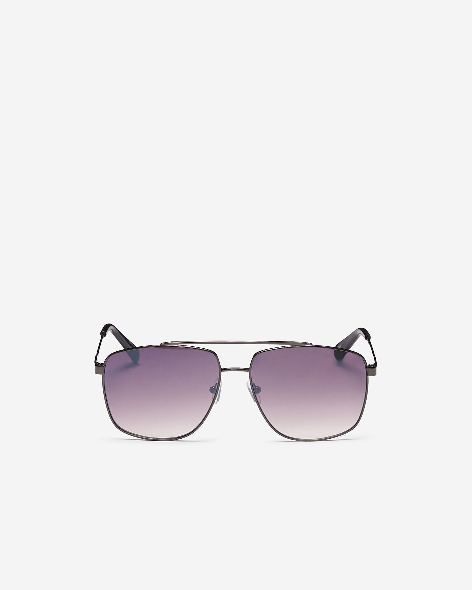 Lunettes de soleil carrées style aviateur en métal pour femme