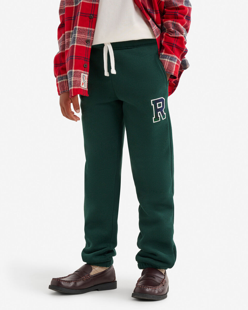 Pantalon en molleton avec appliqué à carreaux pour enfants