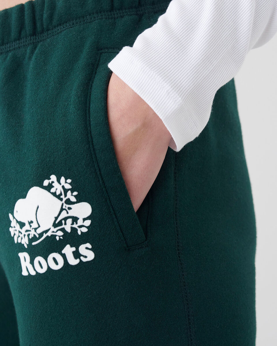 Pantalon original ajusté long à cheville côtelée en molleton de coton bio (entrejambe : 32,5 po)