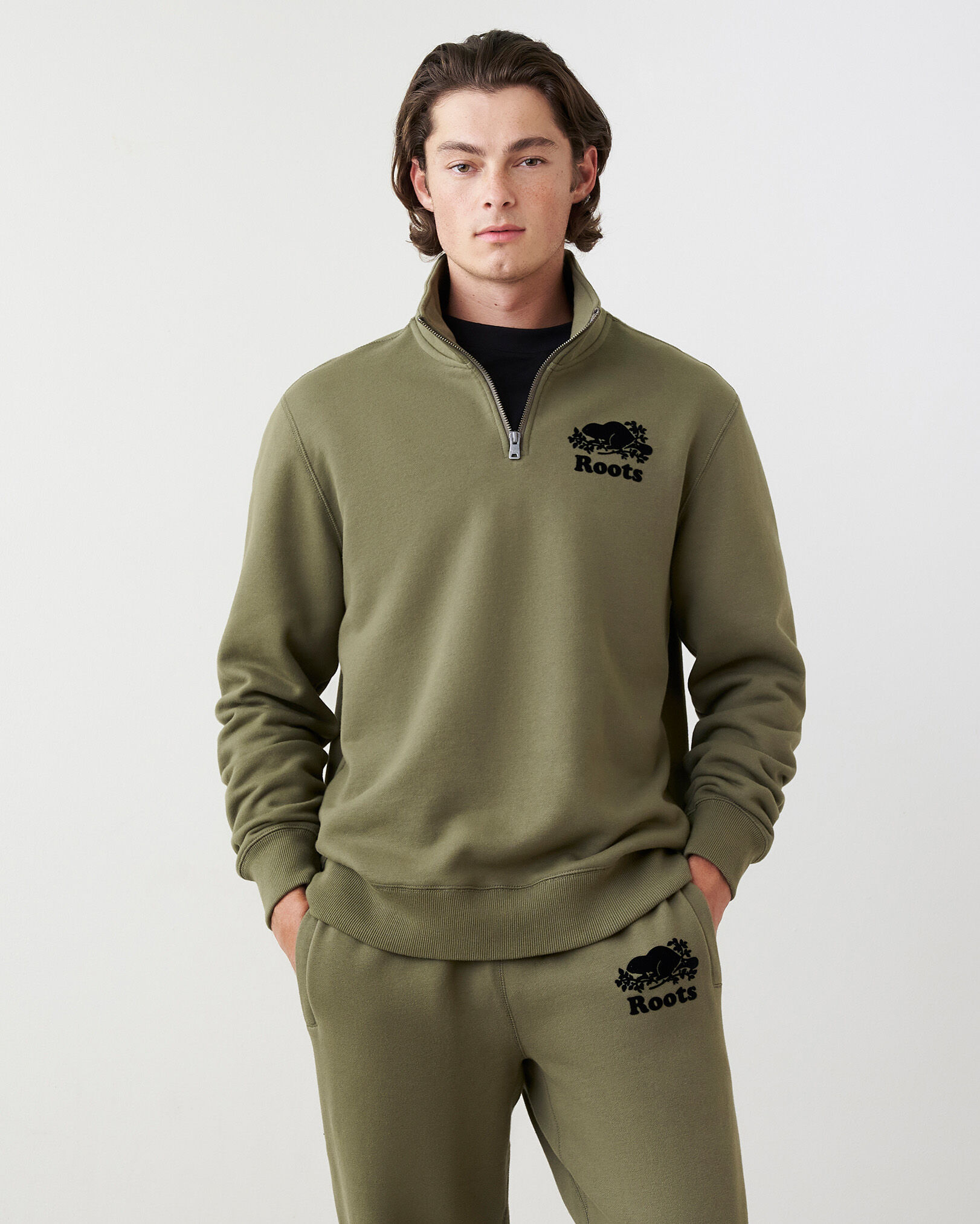 Roots quarter zip mens sale