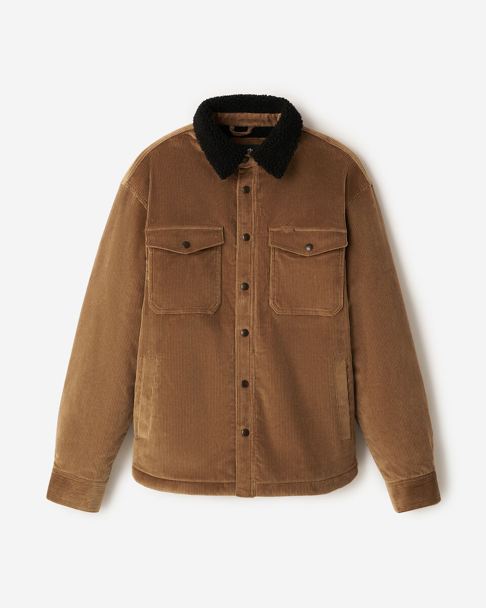 Manteau en velours c&ocirc;tel&eacute; et mouton molletonn&eacute;