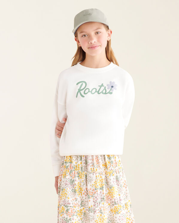 Chandail à col rond motif floral pour enfants