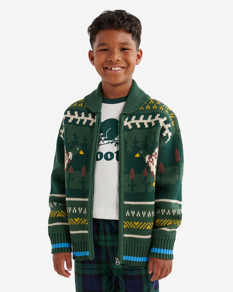 Cardigan châle Cabane Fairisle pour enfants
