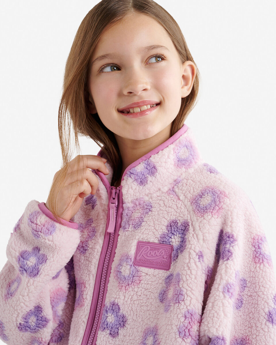 Blouson en mouton &agrave; motif floral pour filles