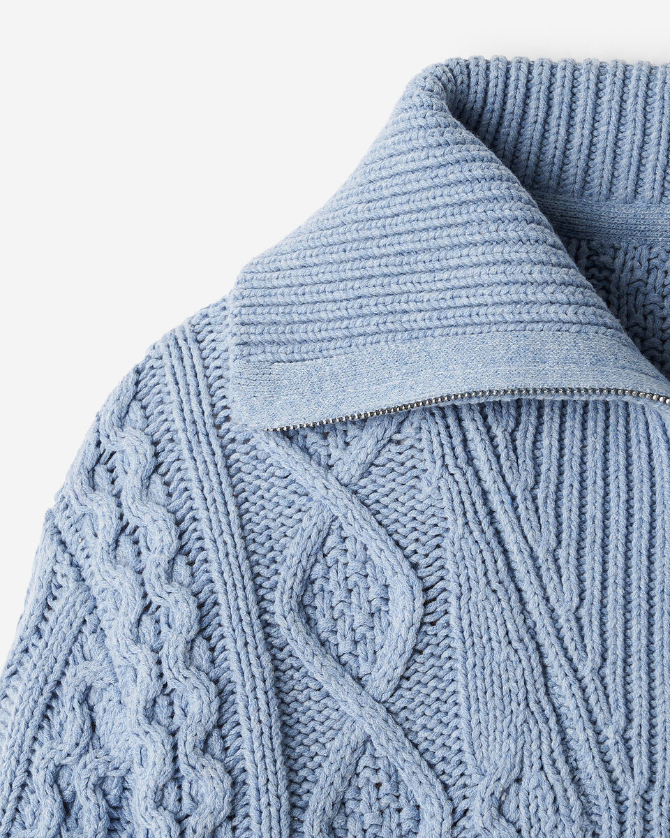 Cable Knit Quarter Zip Sweater