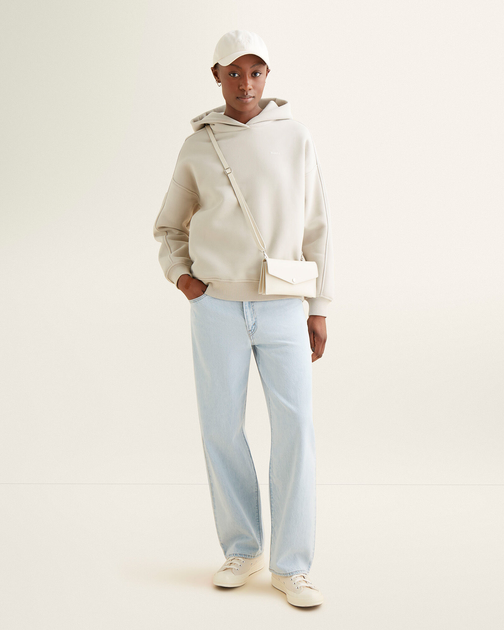 Roots white hoodie outlet
