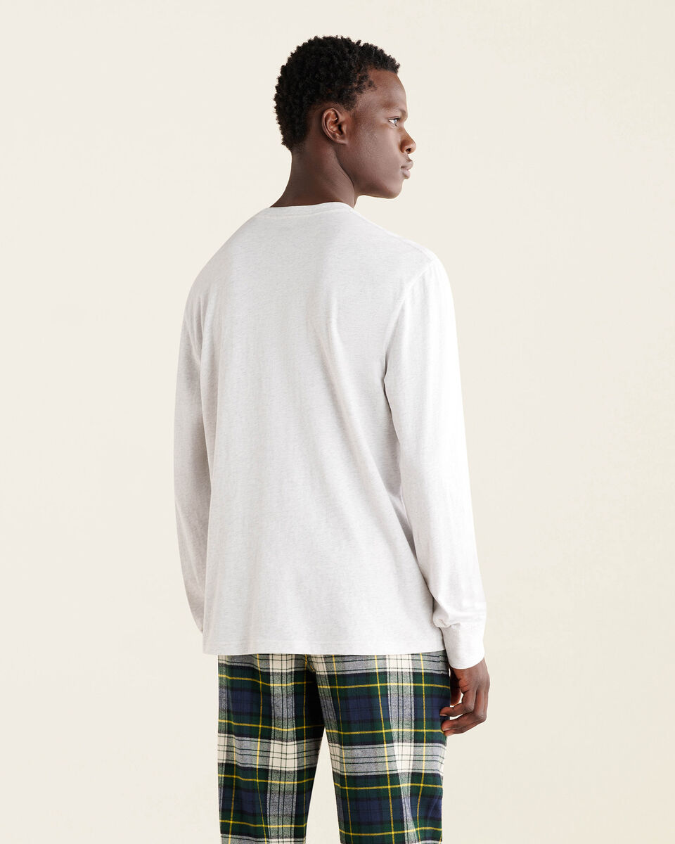 Mens Leaf Plaid Fill Long Sleeve T-shirt