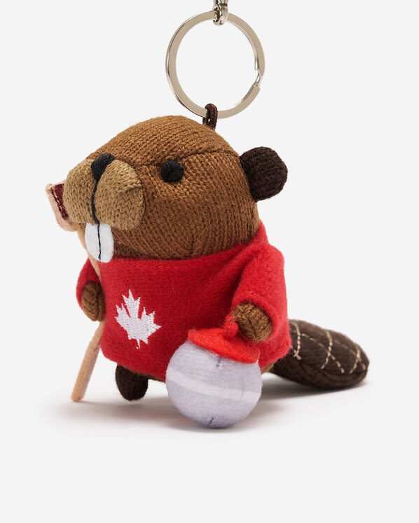 Porte-clés Castor joueur de curling