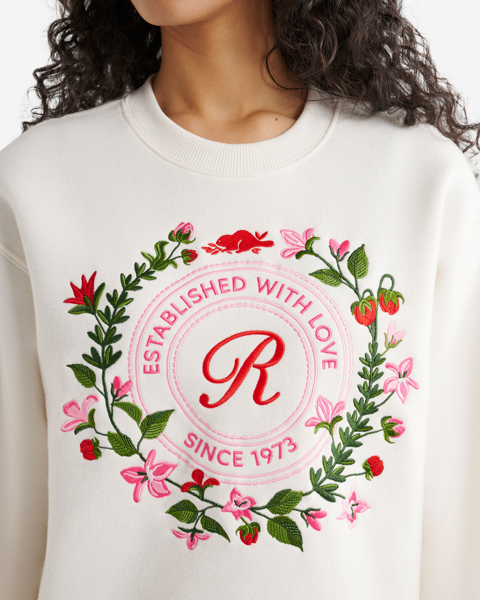 Chandail à col rond en molleton Amour Studio