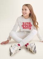 Pantalon ajusté en molleton douillet Amour pour fille 