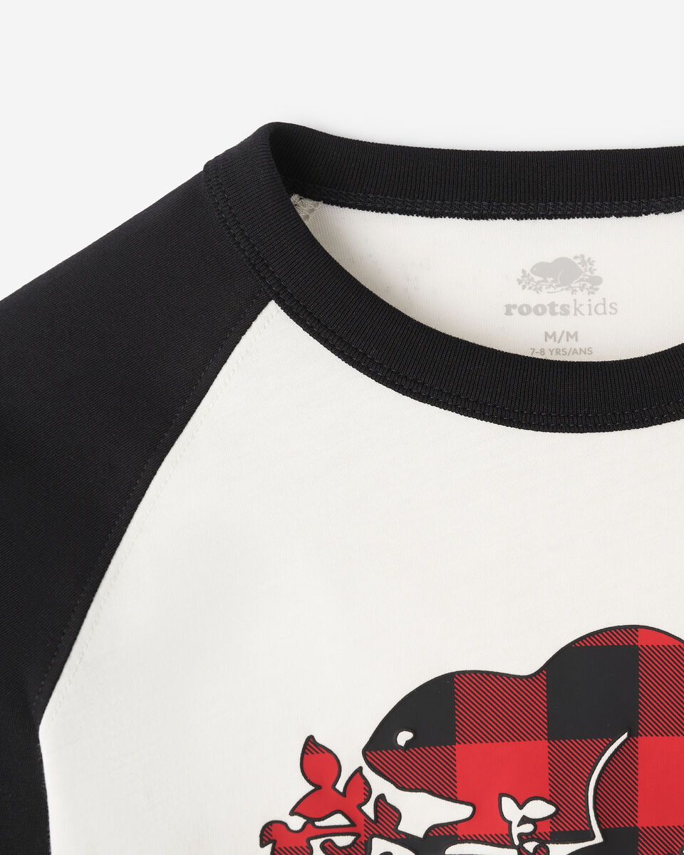 T-shirt style baseball à carreaux pour enfants