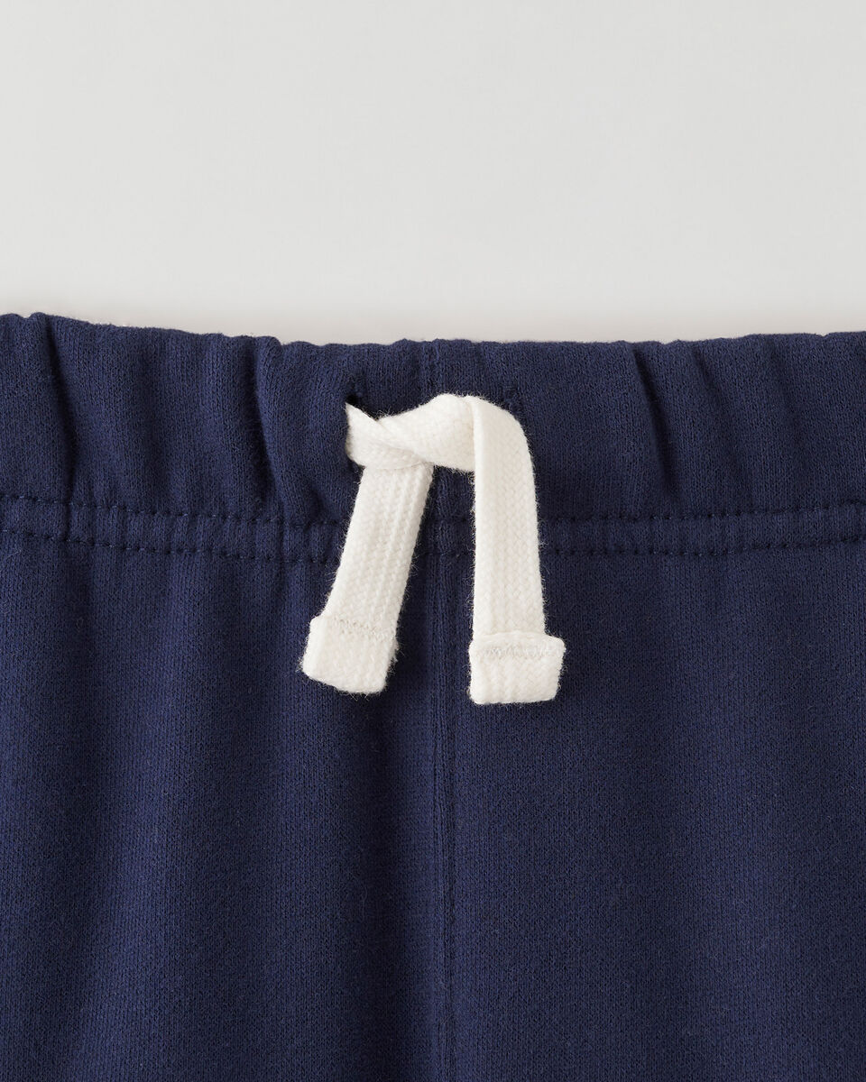 Pantalon ajusté à cheville côtelée en molleton de coton bio pour fille