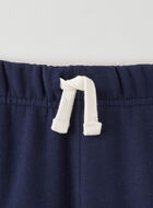 Pantalon ajusté à cheville côtelée en molleton de coton bio pour fille