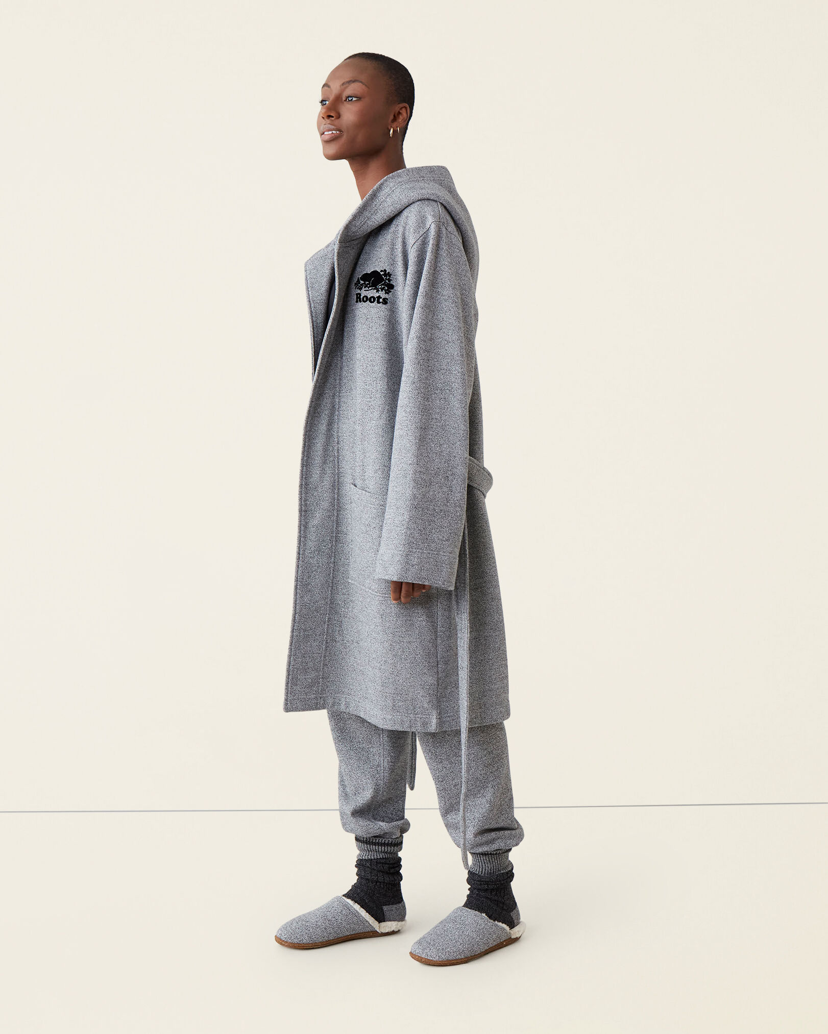 Grey robe on sale with hood