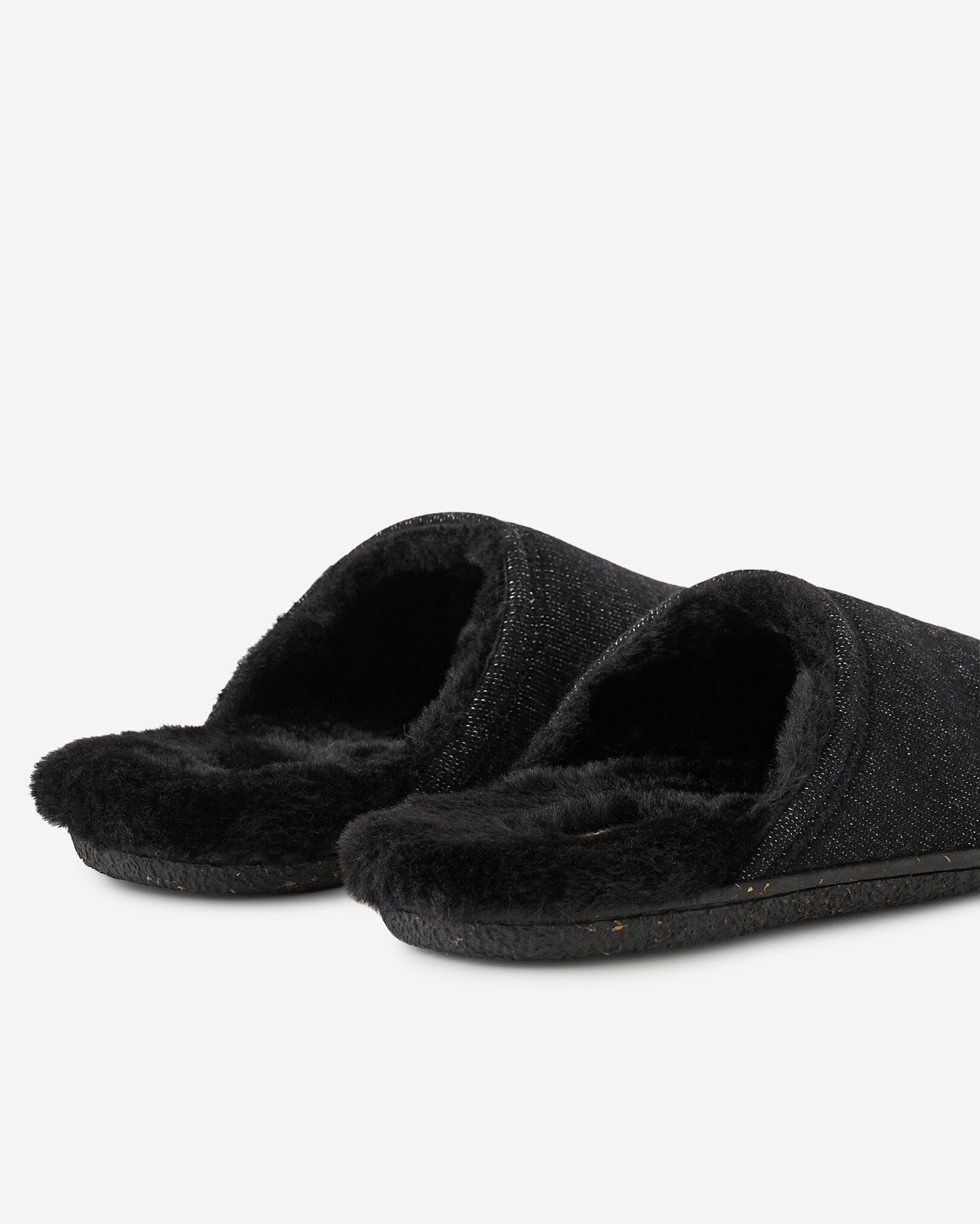 Mens fluffy online mule slippers
