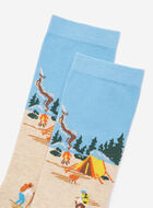 Adult Beaver Canoe Print Sock
