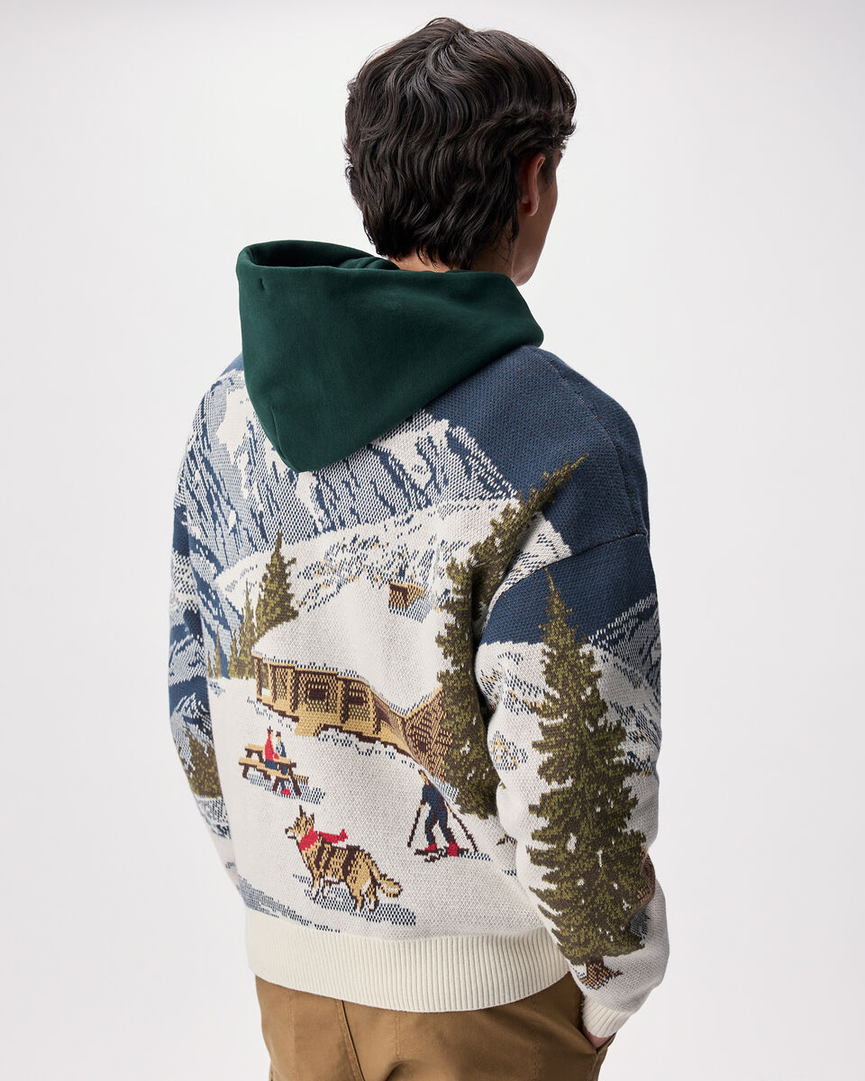 Chandail &agrave; col rond Paysage &agrave; motif intarsia
