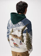 Chandail &agrave; col rond Paysage &agrave; motif intarsia