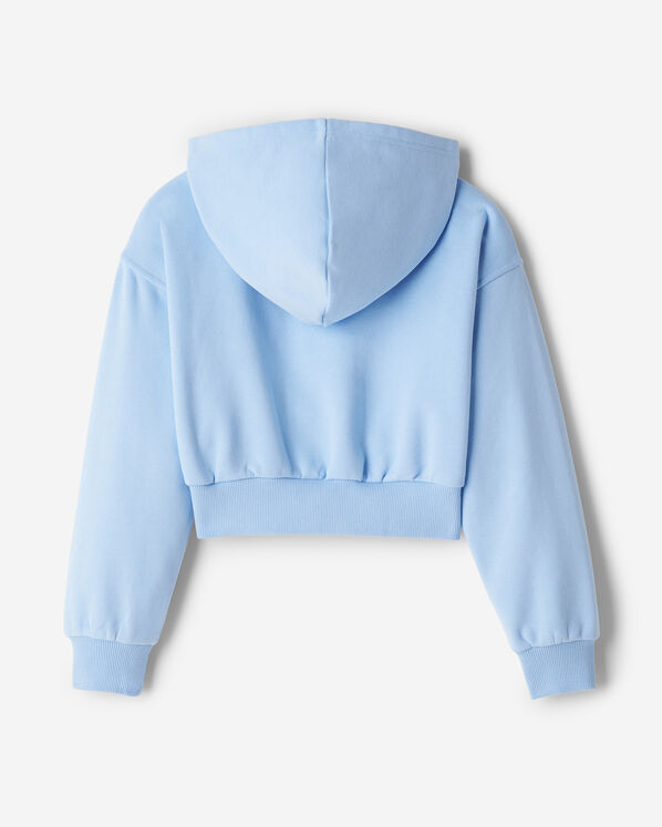 Girls Summer Cloud Cropped Bubble Full Zip Hoodie