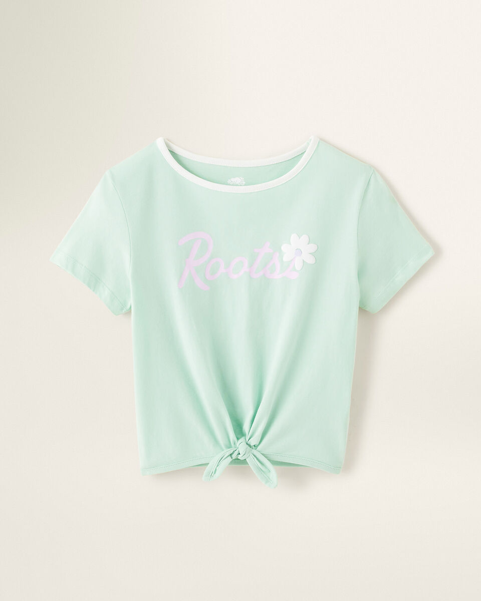 Roots Girls Floral Tie T-Shirt. 3