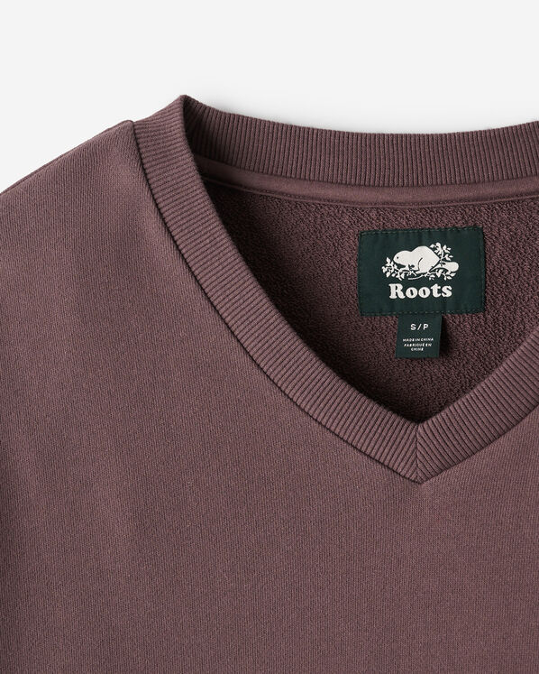 Chandail col en V en molleton de coton bio Cooper