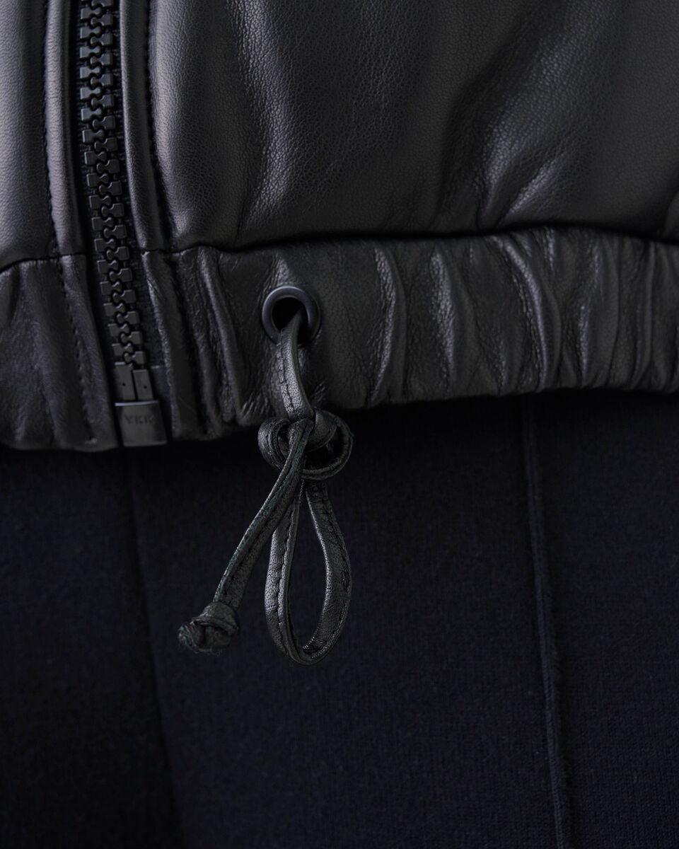 Cropped Leather Puffer Vegetal